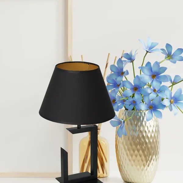 Lampă de masă 1xE27/60W/230V 45 cm neagră/aurie