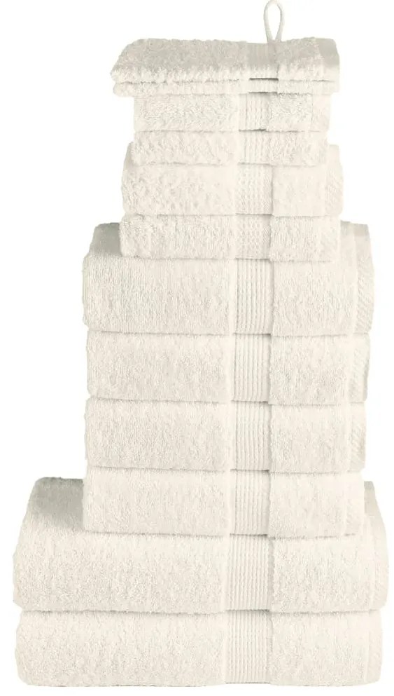 vidaXL Set de prosoape premium SOLUND, 12 piese, crem, 600 g/m²