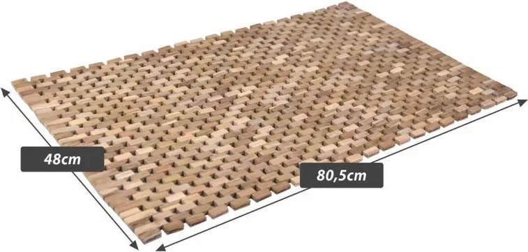 Preș antiderapant pentru baie, tec, 80,5 x 48 cm.