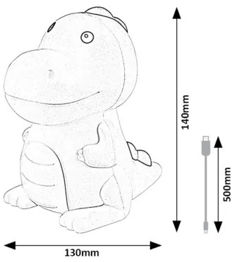 Veioză LED RGB dimabilă pentru copii Rabalux 76021 DINOO LED/0,45W/5V