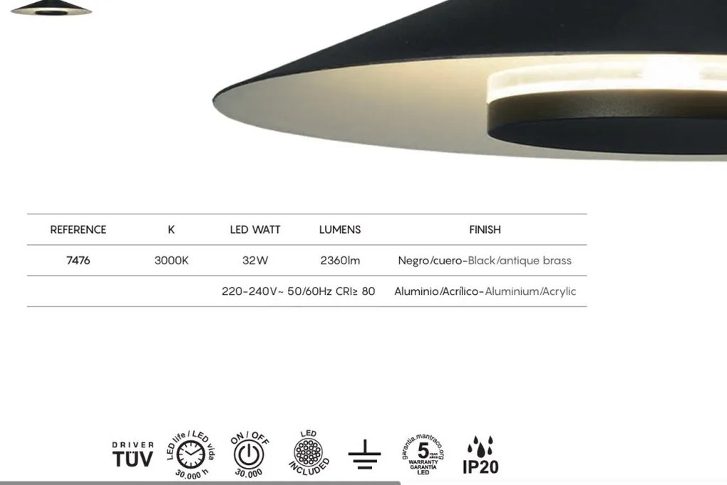 Lustra cu 4 pendule LED design tehnic ORION MA-7476