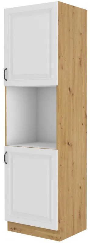 Dulap de bucătărie pentru alimente pentru cuptor Sheila 60 DP 210 2F (stejar artisan + alb). 1032475