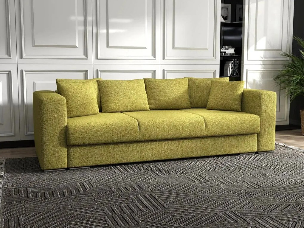 Canapea extensibilă dumonde cu ladă de depozitare si sezut confortabil din spuma high-density, Gloria Enjoy Green 240x100 cm