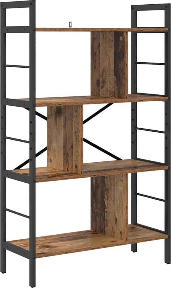 vidaXL Raft pentru cărți Lemn Vechi 75 x 30 x 123,5 cm Lemn compozit