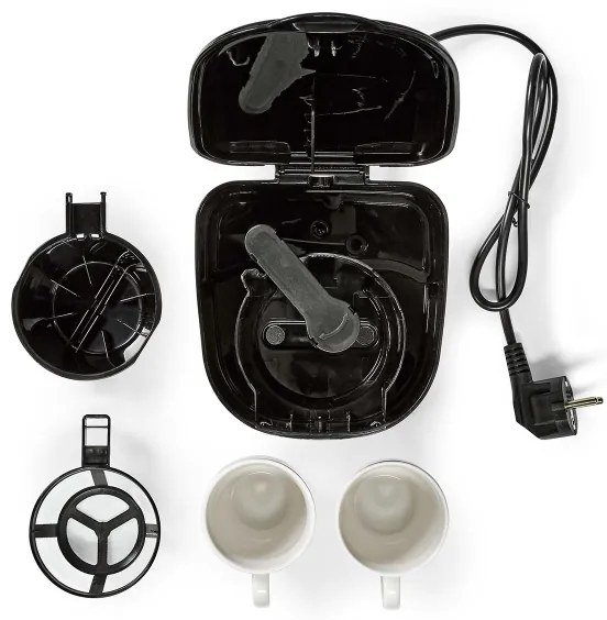 Cafetieră pentru două cești 450W/230V 0,25 l Nedis KACM140EBK