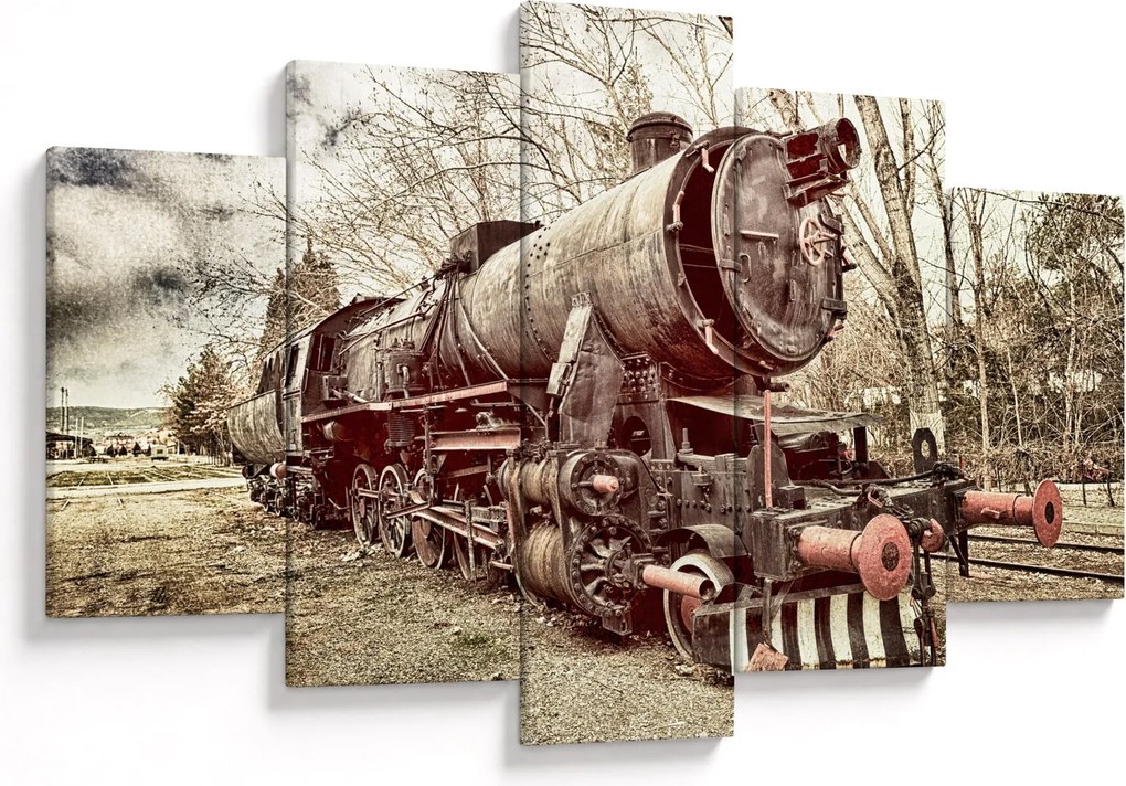 Tablou cu locomotivă istorică (150x105 cm)