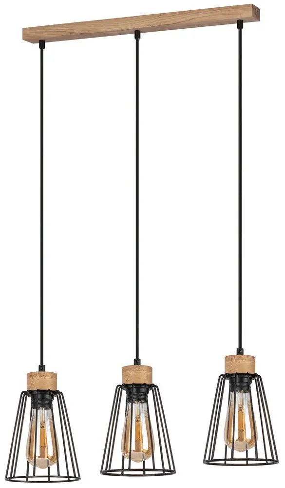 Lustră pe cablu Spot-Light 1311374 ORAZIO 3xE27/60W/230V stejar