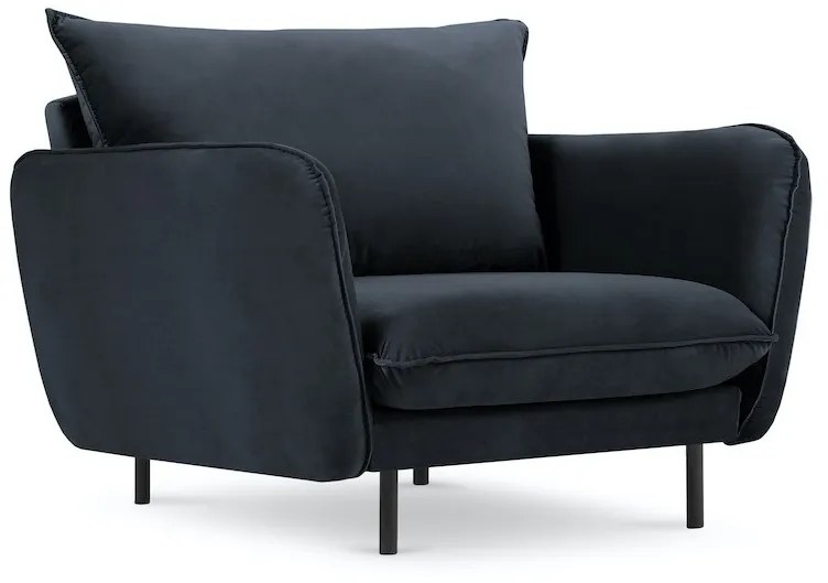 Fotoliu tapitat Vienna velvet/picioare negre – L95 x l92 x h95 cm