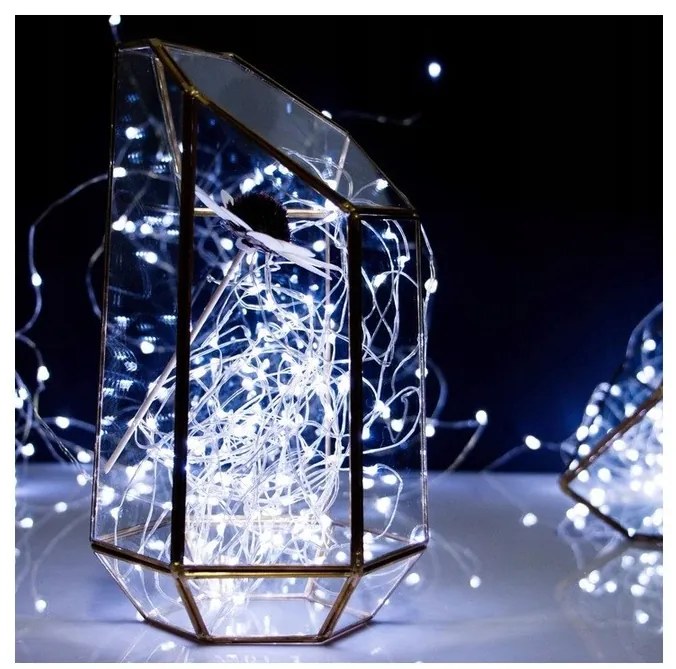 Sirag luminos de Craciun 50 LED, alb rece