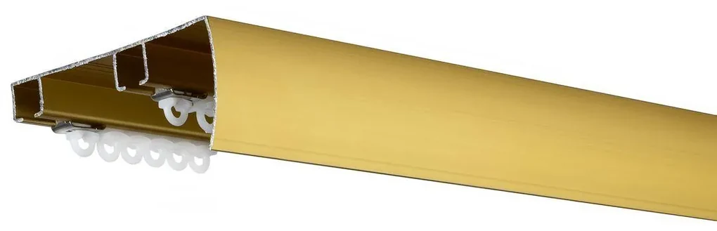 Sina perdea tavan aluminiu dubla,  aurie , cu toate accesoriile incluse, draperie - 150 cm