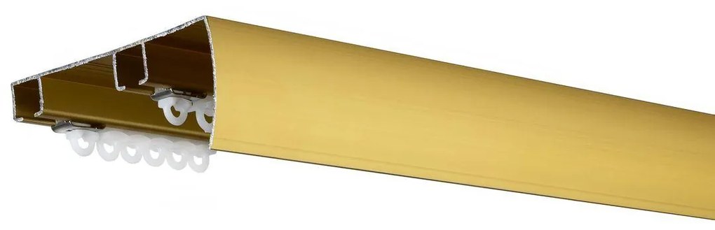 Sina perdea tavan aluminiu dubla,  aurie , cu toate accesoriile incluse, draperie - 160 cm