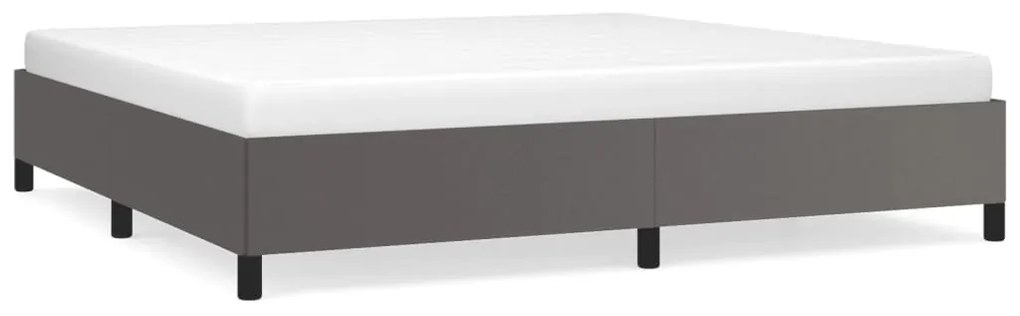 347273 vidaXL Cadru de pat, gri, 200x200 cm, piele ecologică