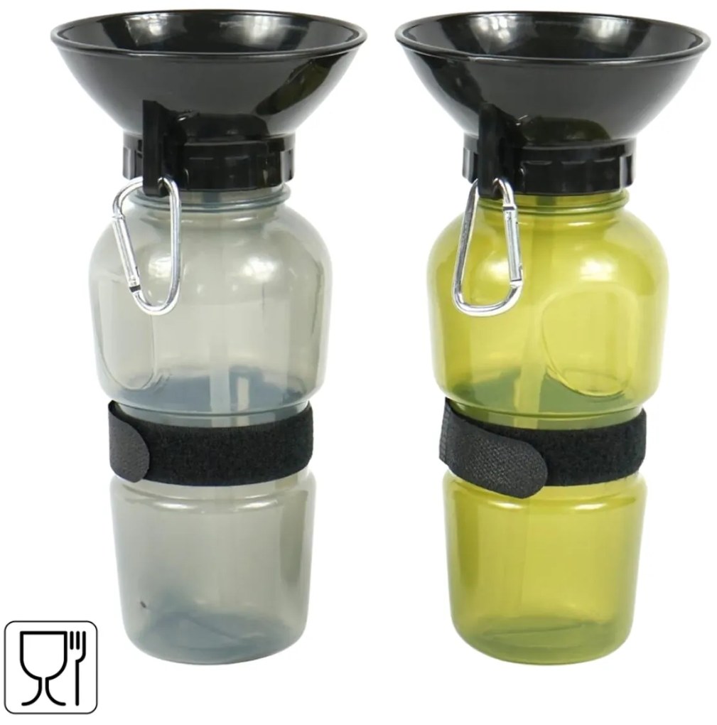 Sticla de voiaj cu bol pentru caini 500 ml DOGS - mai multe culori Culoare: Gri