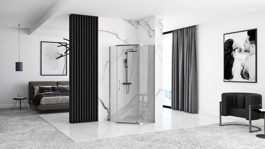 Cabina dus Axin crom – 80×80 cm