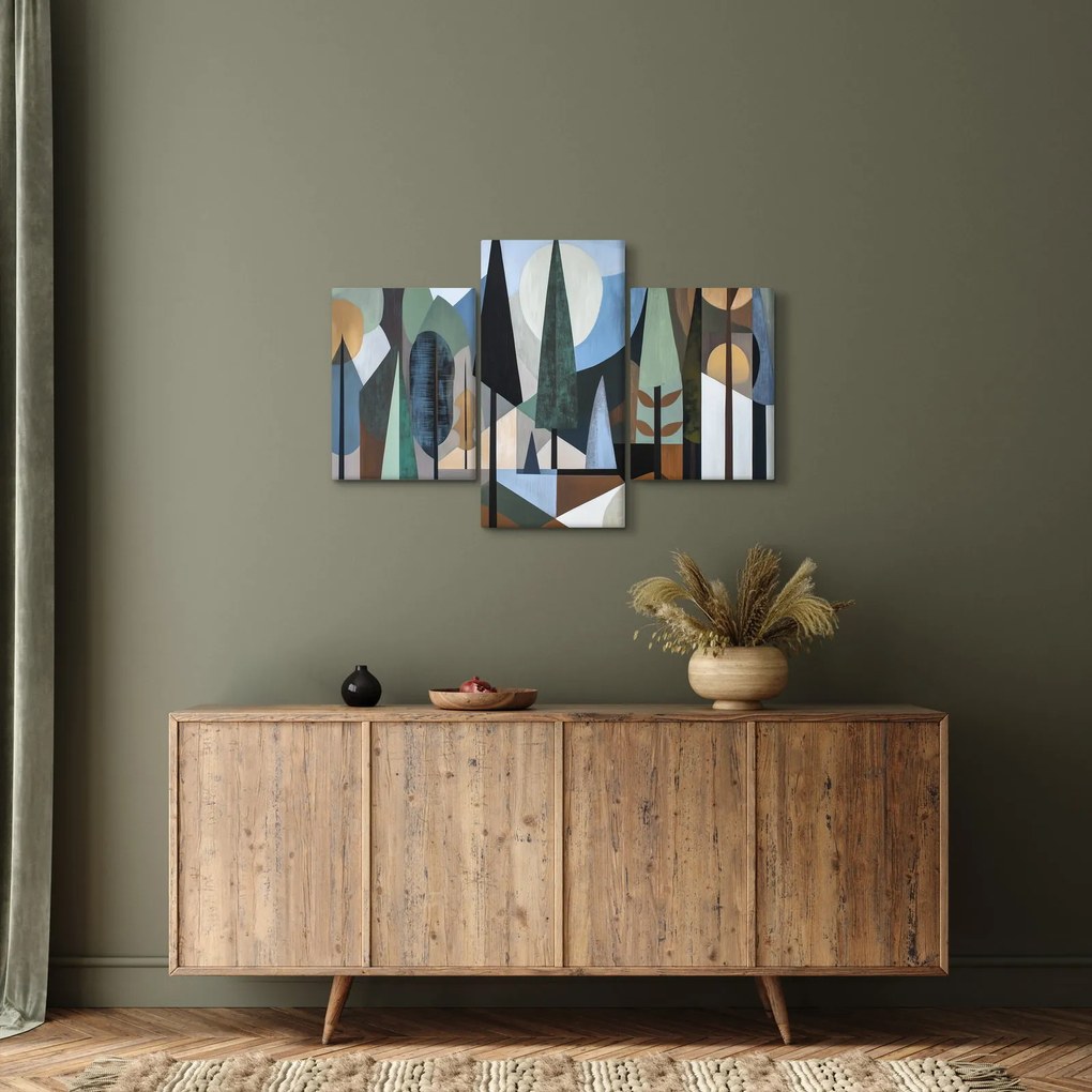 Tablou - Abstracție geometrică naturală II. (90x60 cm)