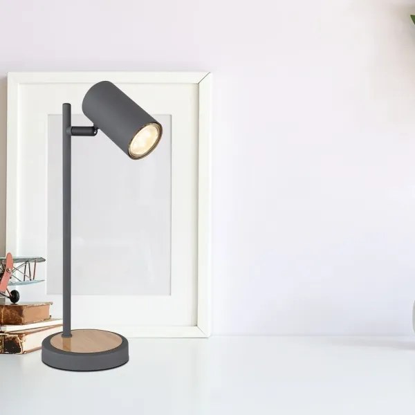 Globo 57910TG - Lampă de birou ROBBY 1xGU10/5W/230V gri/maro