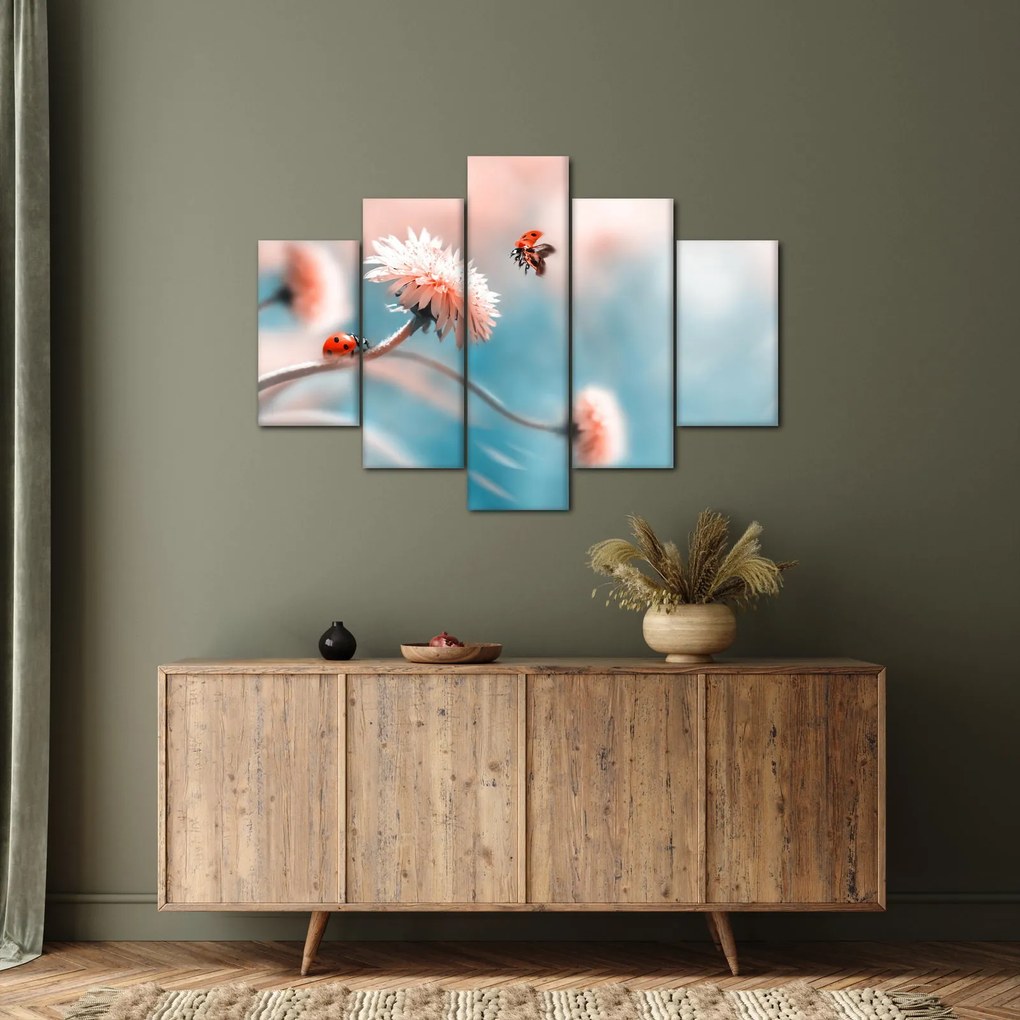Tablou - Buburuze pe floare (150x105 cm)