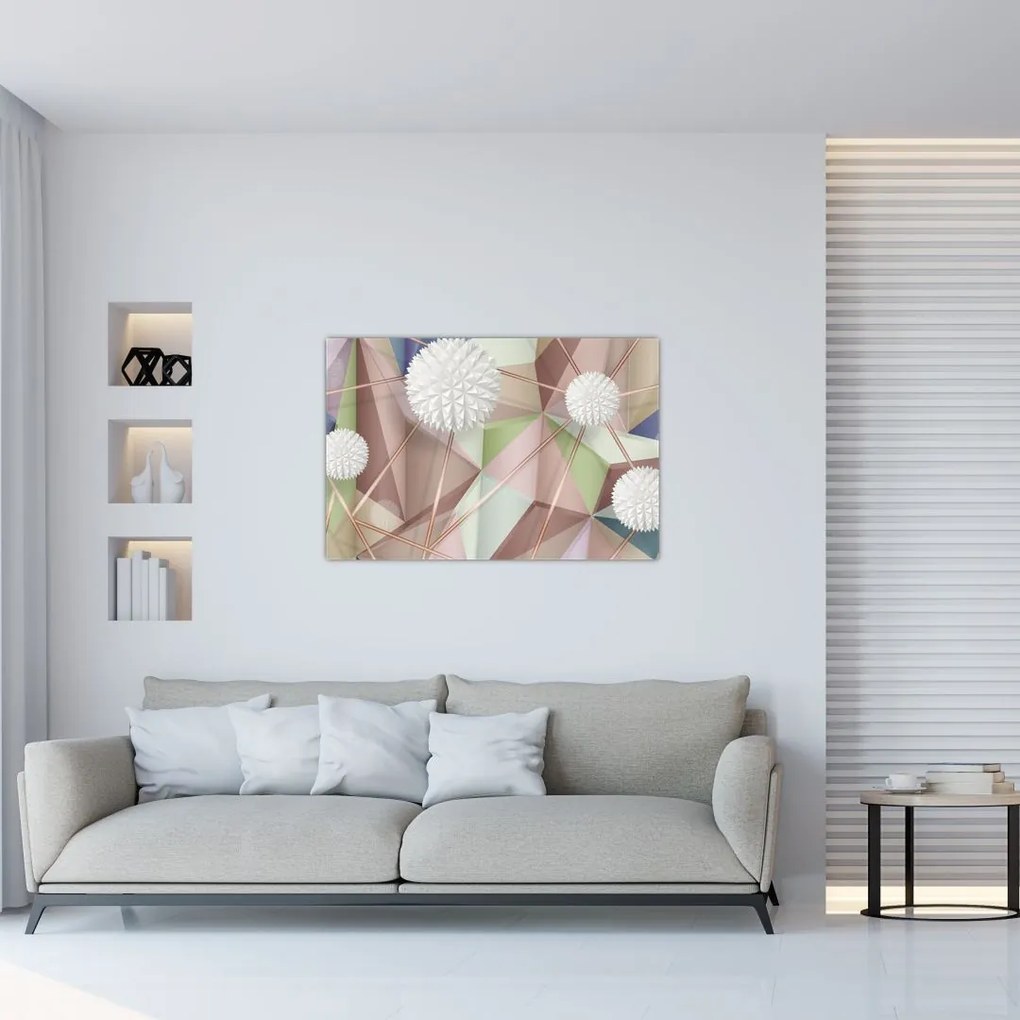 Tablou - 3D abstract culori pastel (90x60 cm)