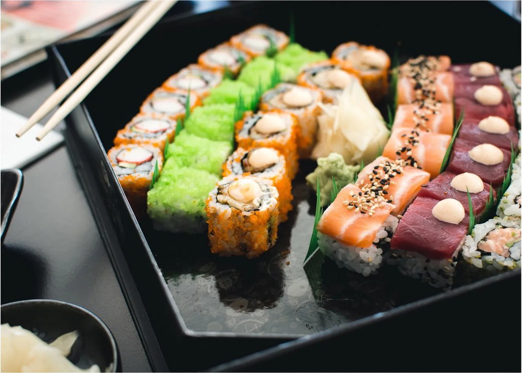 Tablou pe sticlă - Sushi (70x50 cm)
