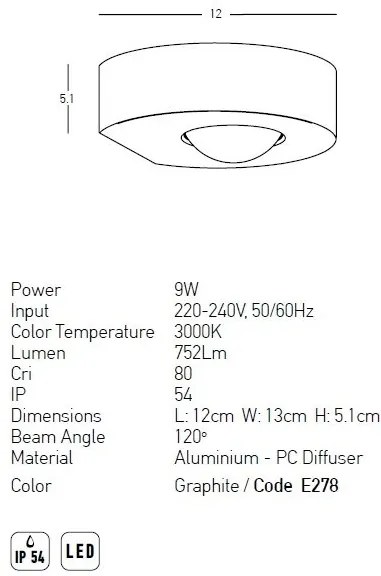 Aplica/Spot LED iluminat exterior ambiental IP54 Tera
