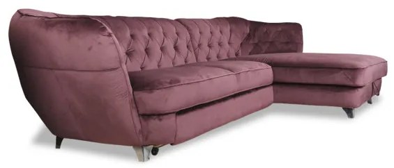 Coltar Extensibil Cu Lada Depozitare Retro, Dreapta, Mov, 302 X 188 Cm
