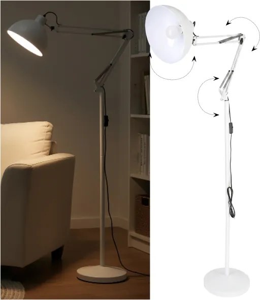 BRILAGI - Lampă de podea flexibilă TASKER 1xE27/60W/230V 157 cm albă