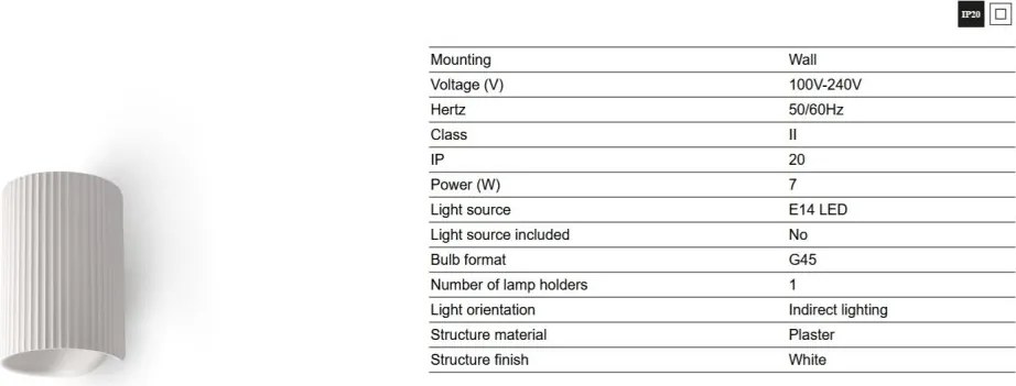 Aplica de perete iluminat ambiental TRAMA 1L alb