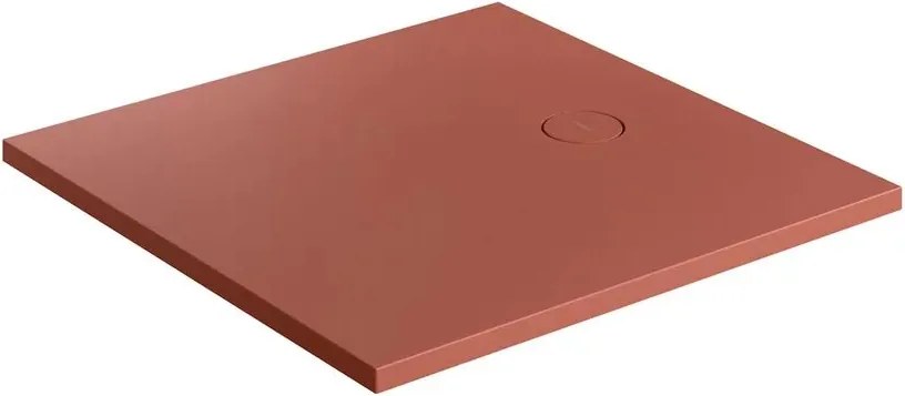 Cadita de dus compozit Omnires AquaRock M+ patrata terracotta mat 80x80 cm
