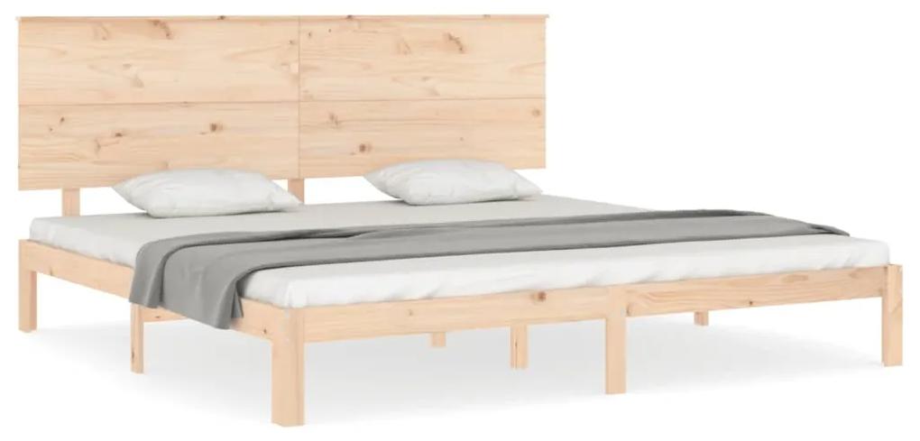 3193681 vidaXL Cadru pat cu tăblie 200x200 cm, lemn masiv de pin