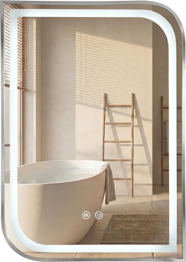Oglindă LED ZONE 80x60 BRUSH NICKEL