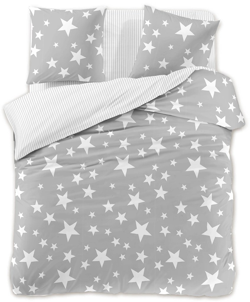 Lenjerie de pat din microfibra Culoare gri, BRAYDEN Dimensiune lenjerie de pat: 70 x 90 cm | 140 x 220 cm