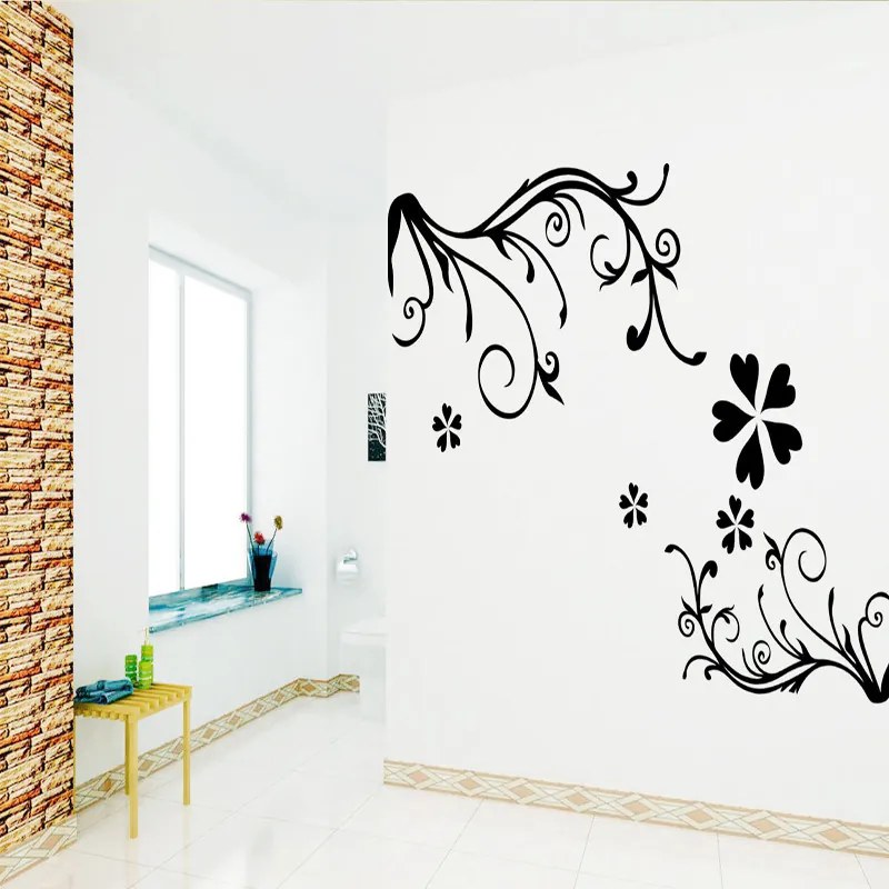 Sticker perete Black Flower Decor