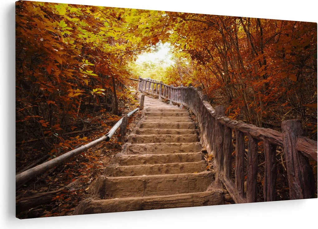 Tablou - Scări în natură în toamnă (90x60 cm)