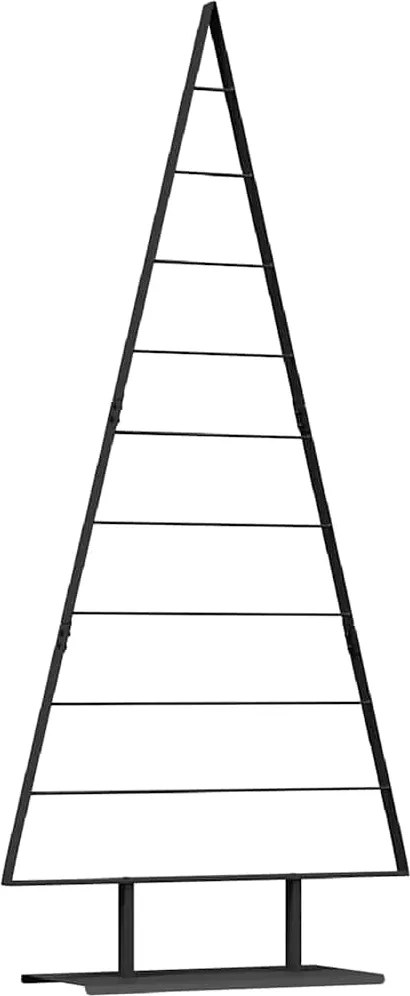 vidaXL Pom de Crăciun din metal cu suport Negru 210 cm Oțel
