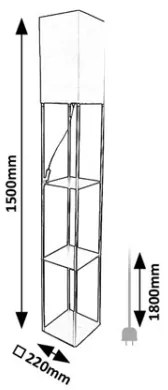 Brilagi - Lampă de podea cu polițe GRADUS 1xE27/40W/230V 150 cm gri/bej