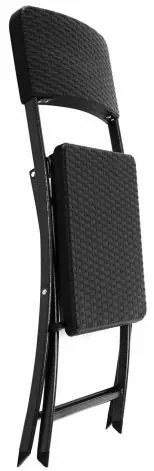 Masă de grădină și 2 scaune cu aspect de ratan, pliabile