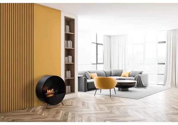 Șemineu BIO cu telecomandă Planika Bubble Wall & Floor BEV 72,6x65 cm 2,5kW