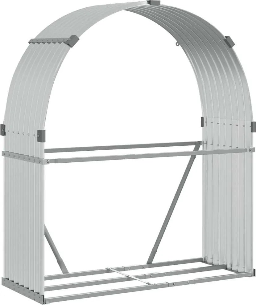 vidaXL Suport pentru bușteni, argintiu, 120x45x140 cm, oțel galvanizat