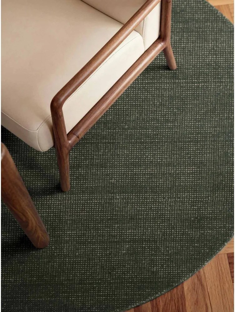 Covor verde închis țesut manual rotund din lână ø 200 cm Greenwich – Ted Baker