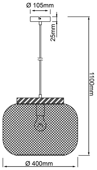 Brilliant - Pendul pe cablu GIADA, 1xE27/40W/230V, Ø 39 cm, gri