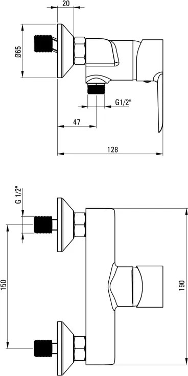 Corio Baterie pentru duș - ECO-cartuș Finisaj: Crom BFCE040M