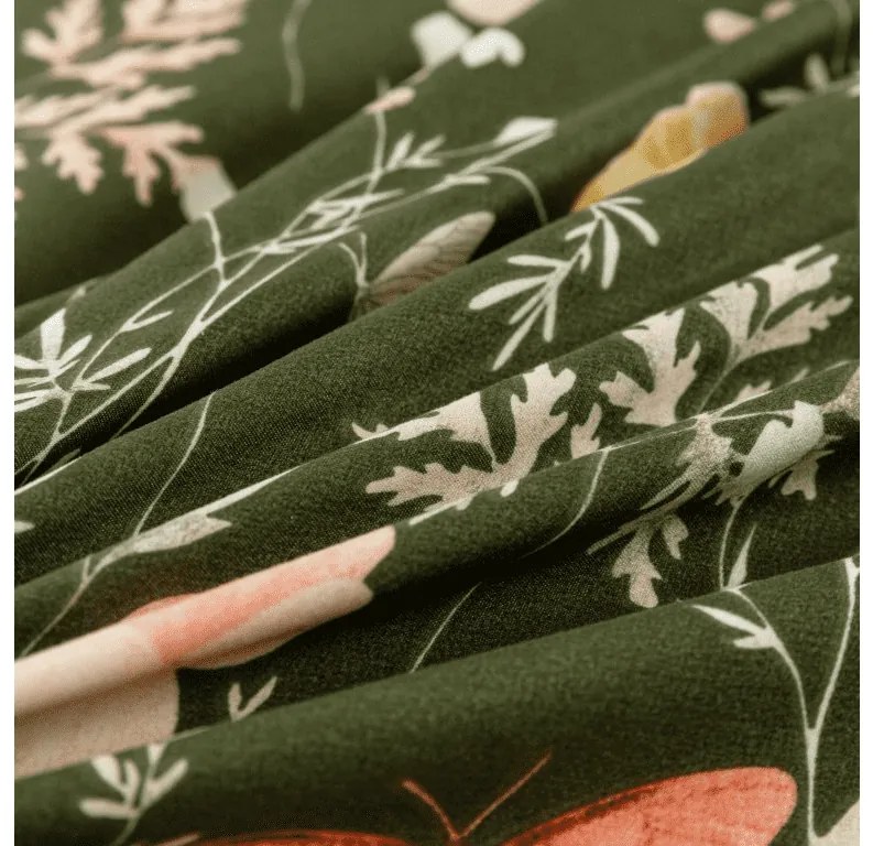 Lenjerie de pat din microfibra COLORFUL MEADOW verde inchis Dimensiune lenjerie de pat: 70 x 90 cm | 140 x 220 cm