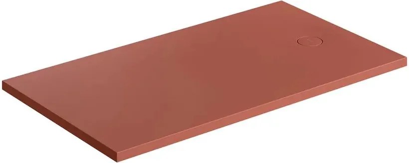 Cadita de dus compozit Omnires AquaRock M+ dreptunghiulara terracotta mat 90x140 cm