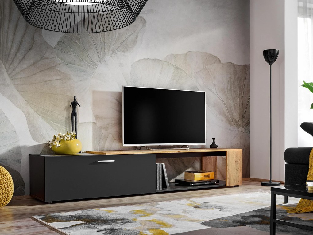 Mobilier living Mantes ZWT31 (negru mat + stejar wotan). 1097679