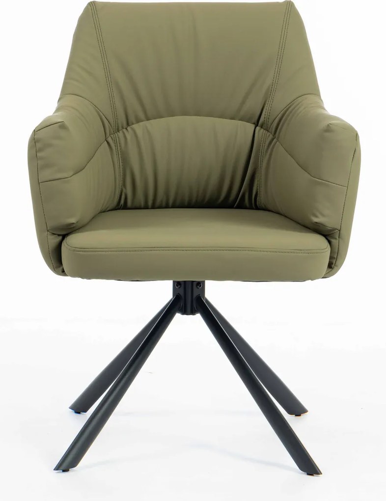 HR840 BAZĂ STEA Scaun Khaki Piele Ecologica Premium Soft cu Bază Neagră