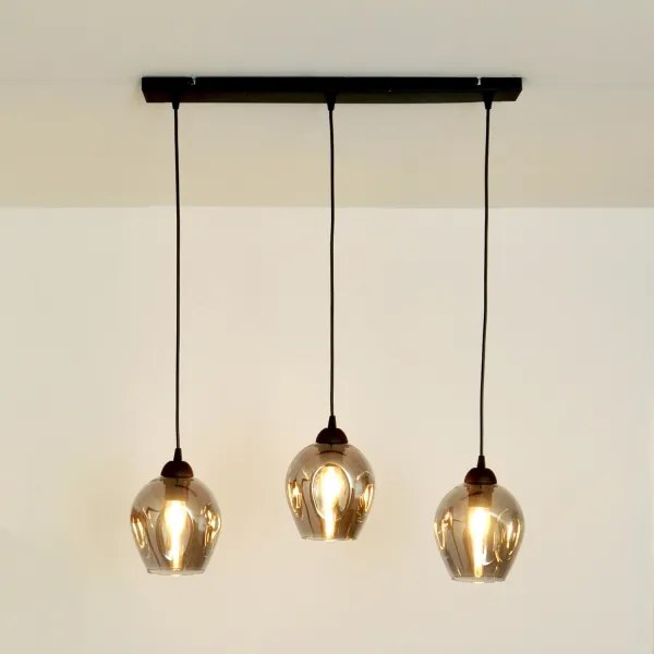 Lustră pe cablu LILI 3xE27/15W/230V negru/gri