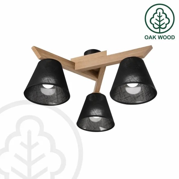 Lustră aplicată Brilagi ANTHONY 3xE14/40W/230V stejar/negru