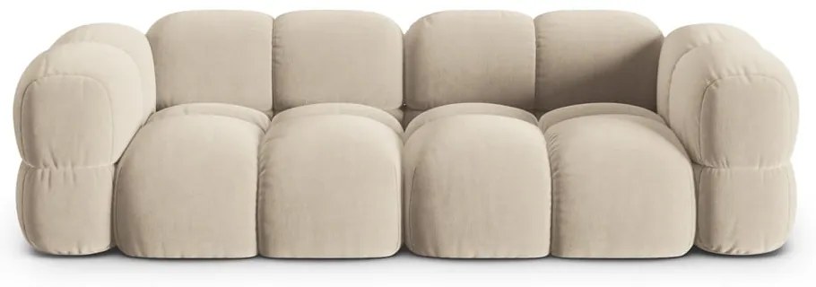 Canapea bej cu tapițerie din catifea 250 cm Loretto – Cosmopolitan Design