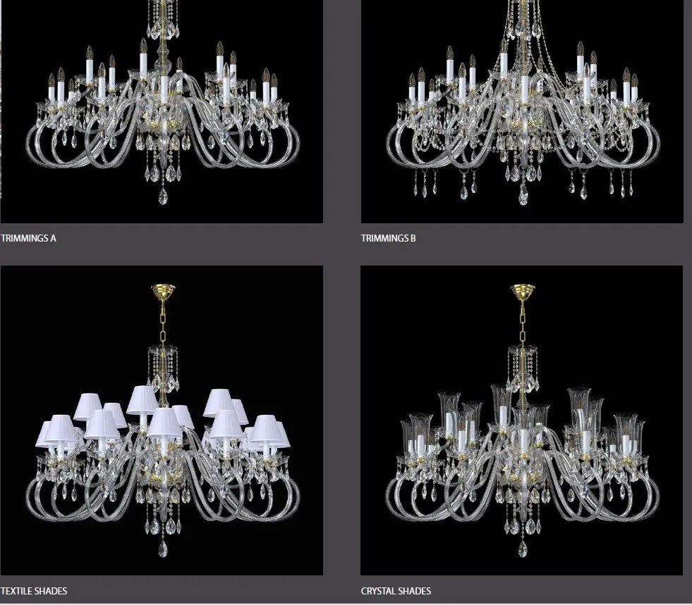 Candelabru cu 18 brate LUX design modern, Cristal Bohemia Exclusive Miracle