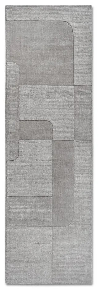 Covor tip traversă gri țesut manual din lână 80x250 cm Charlotte – Villeroy&Boch